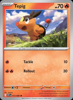 Tepig 011/086 Common – White Flare Pokémon card