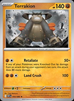 Terrakion 054/086 Rare – White Flare Pokémon card