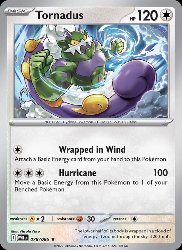 Tornadus 078/086 White Flare Pokémon card