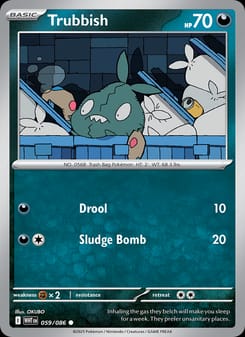 Trubbish 059/086 Common – White Flare Pokémon card