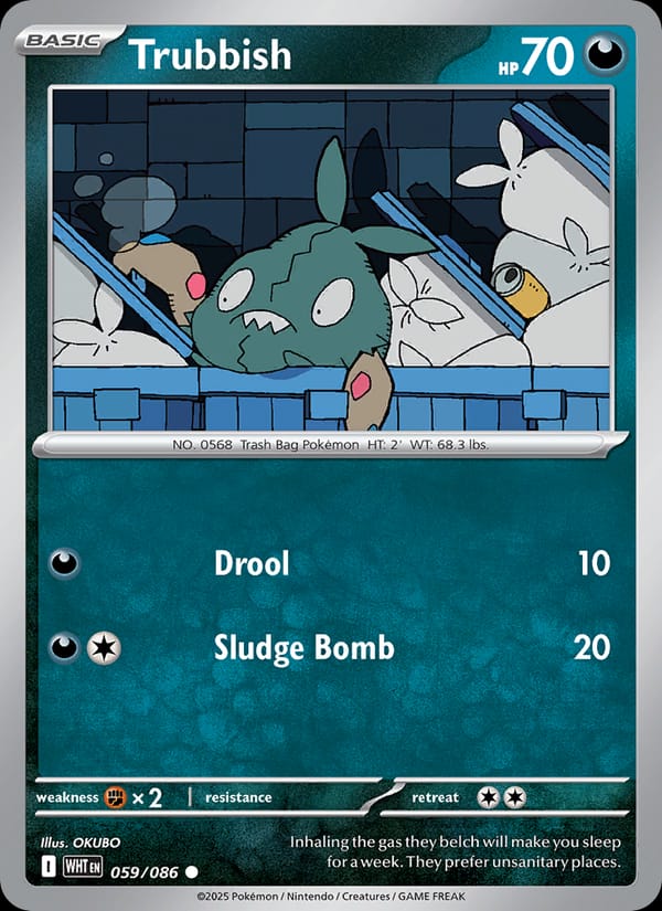 Trubbish 059/086 White Flare Pokémon card