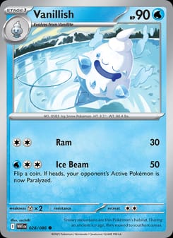 Vanillish 028/086 Common – White Flare Pokémon card