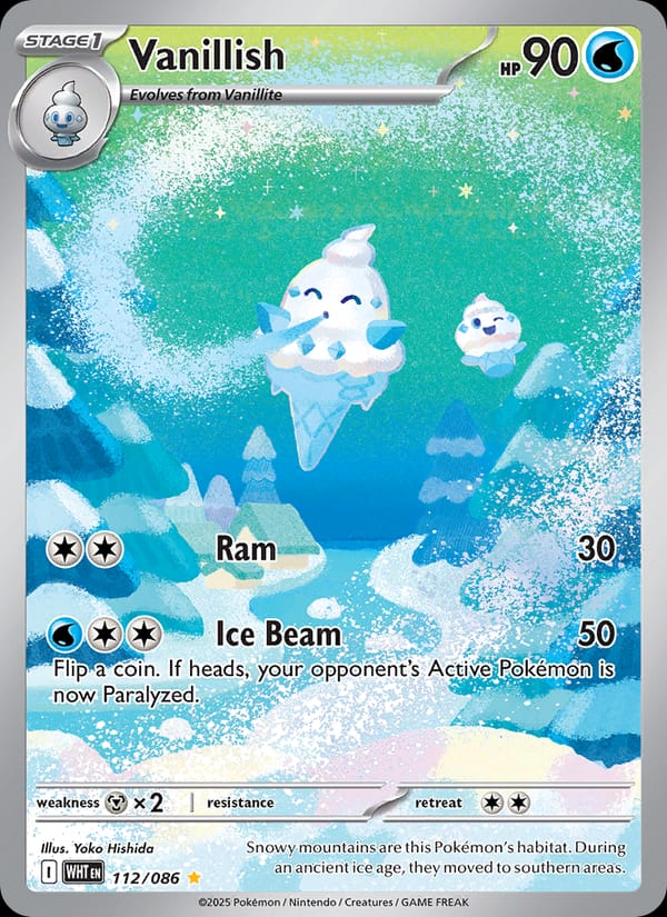 Vanillish 112/086 White Flare Pokémon card
