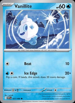 Vanillite 027/086 Common – White Flare Pokémon card