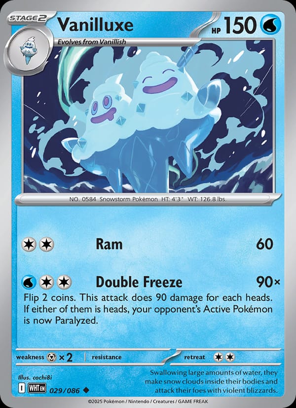 Vanilluxe 029/086 White Flare Pokémon card