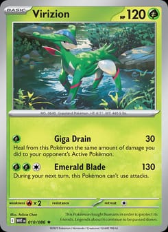 Virizion 010/086 Rare – White Flare Pokémon card
