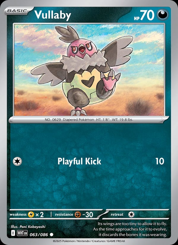 Vullaby 063/086 White Flare Pokémon card