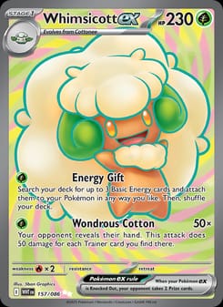 Whimsicott ex 157/086 Ultra Rare – White Flare Pokémon card