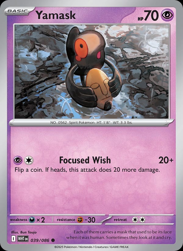 Yamask 039/086 White Flare Pokémon card