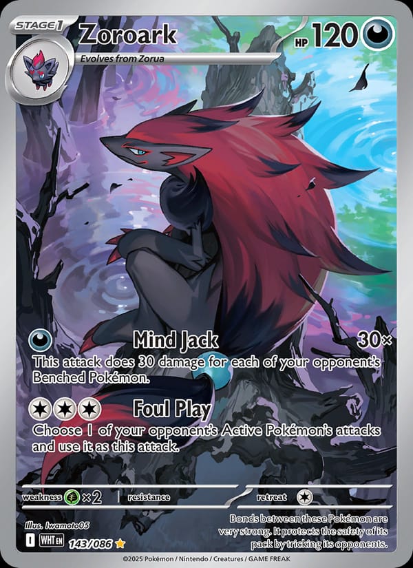 Zoroark 143/086 White Flare Pokémon card