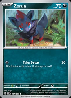 Zorua 061/086 Common – White Flare Pokémon card
