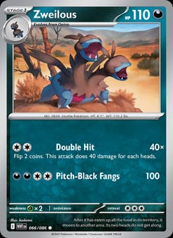 Zweilous 066/086 Common – White Flare Pokémon card